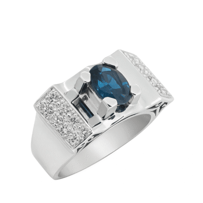 Złoty pierścionek z szafirem 1,00 ct