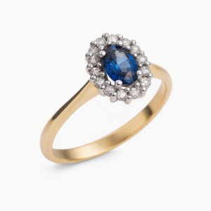 Złoty pierścionek z szafirem 0,50 ct