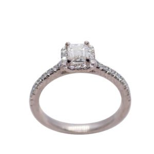 Złoty pierścionek z diamentami 0,81 ct