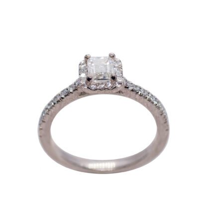 Złoty pierścionek z diamentami 0,81 ct