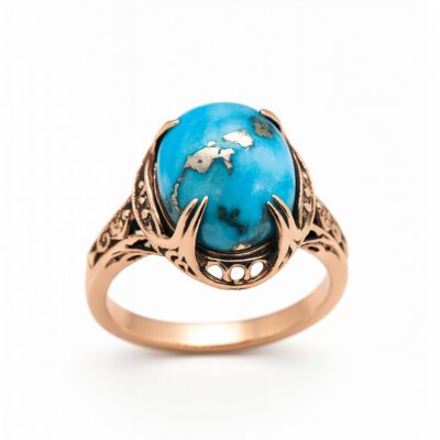 Złoty pierścionek z turkusem 5,40 ct