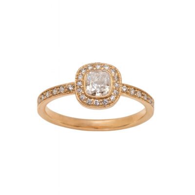 Złoty pierścionek z diamentami 0,64 ct