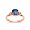 Złoty pierścionek z diamentami i szafirem 3,88 ct