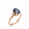 Złoty pierścionek z diamentami i szafirem 3,88 ct