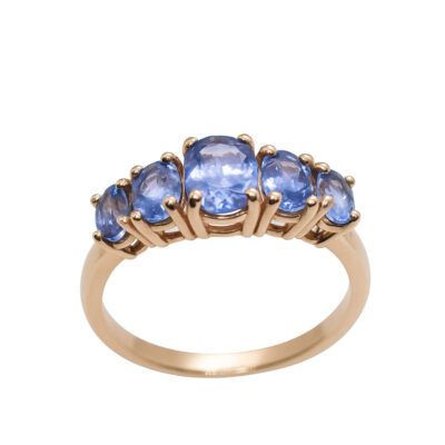 Złoty pierścionek z tanzanitami 2,50 ct