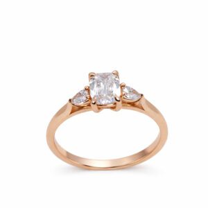 Złoty pierścionek z diamentami 0,74 ct