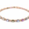 Złota bransoletka z diamentami i szafirami 7,24 ct