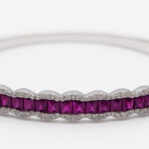 Złota bransoletka z diamentami i rubinami