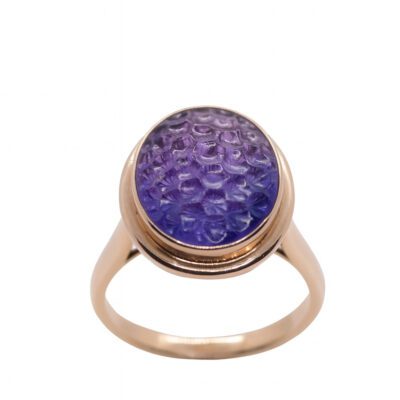 Złoty pierścionek z ametystem 11 ct