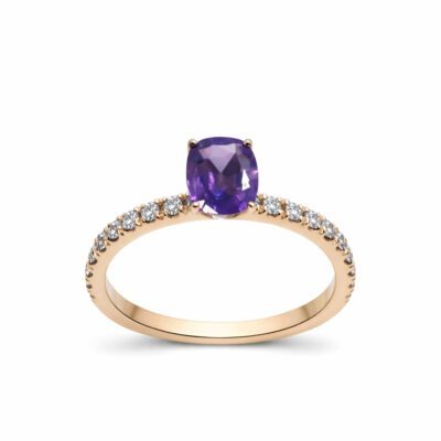 Złoty pierścionek z diamentami i szafirem 1,30 ct 4469