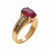 Złoty pierścionek z diamentami i rubinem 3,17 ct