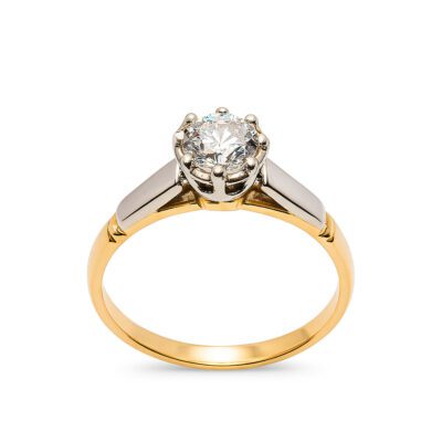 Złoty pierścionek z brylantem 0,50 ct