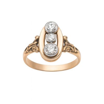 Złoty pierścionek z diamentami 0,29 ct