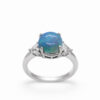 Platynowy pierścionek z diamentami i opalem 2,76 ct 6959