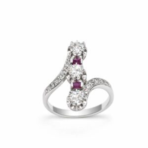 Złoty pierścionek z rubinami i diamentami 1,40 ct 5294