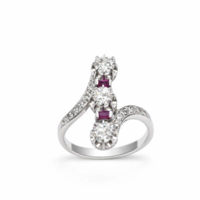 Złoty pierścionek z rubinami i diamentami 1,40 ct 5294