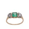 Złoty pierścionek z diamentami i szmaragdem 0,78 ct
