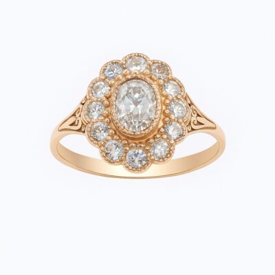 Złoty pierścionek z diamentami 2,16 ct