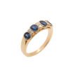 Złoty pierścionek z diamentami i szafirami 0,84 ct