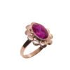 Złoty pierścionek z różowym kamieniem