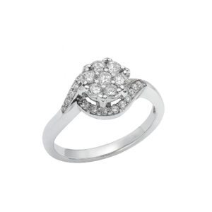 Złoty pierścionek z diamentami 0,44 ct