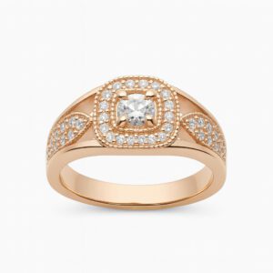 Złoty pierścionek z diamentami 0,78 ct