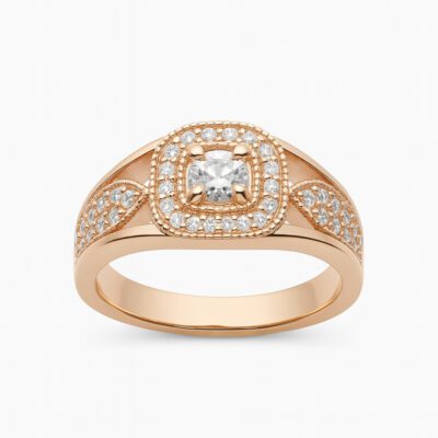 Złoty pierścionek z diamentami 0,78 ct