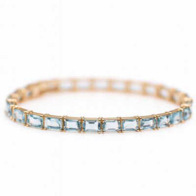 Złota bransoletka z akwamarynami