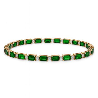 Złota bransoletka z diamentami i tsavorytami