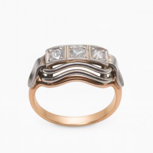 Złoty pierścionek z diamentami 0,36 ct