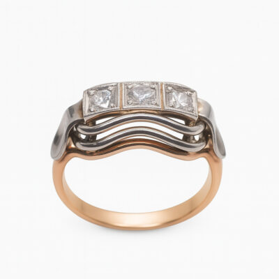 Złoty pierścionek z diamentami 0,36 ct