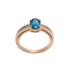 Złoty pierścionek z niebieską cyrkonią