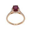 Złoty pierścionek z rubinem i diamentami 0,33 ct