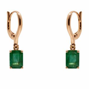 Złote kolczyki ze szmaragdami