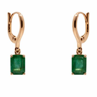 Złote kolczyki ze szmaragdami