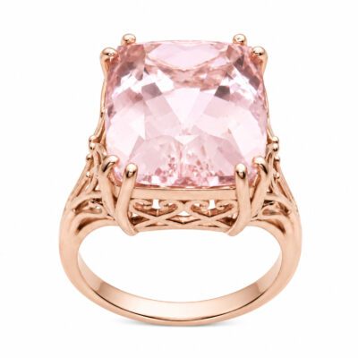 Złoty pierścionek z morganitem 21,05 ct