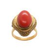 Złoty pierścionek z koralem