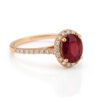 Złoty pierścionek z rubinem i diamentami 0,33 ct