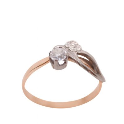 Złoty pierścionek z cyrkonią