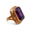 Złoty pierścionek z fioletowym kamieniem