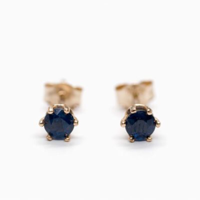 Złote kolczyki z szafirami 0,68 ct