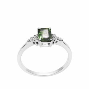 Złoty pierścionek z diamentami i turmalinem 0,80 ct 486