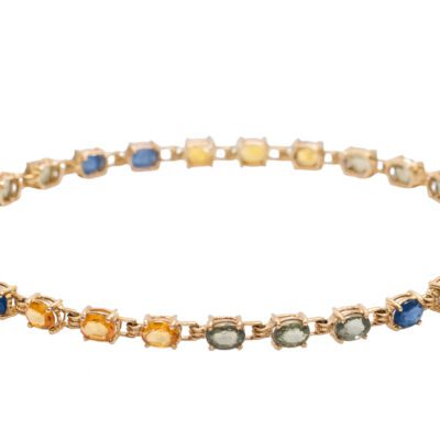 Złota bransoletka z szafirami