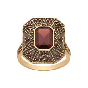 Złoty pierścionek z granatami 3,75 ct