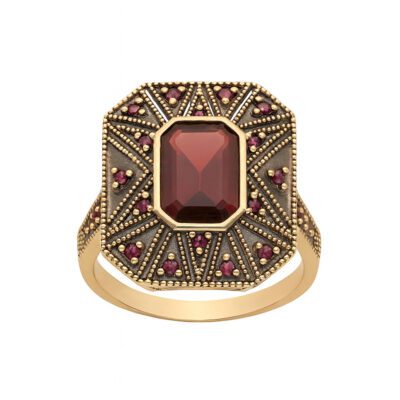 Złoty pierścionek z granatami 3,75 ct