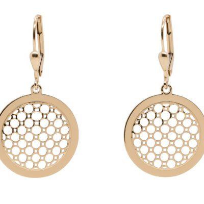 Złote kolczyki koła siatki