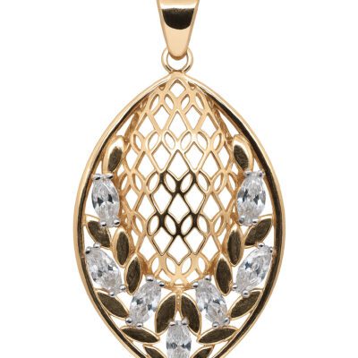 Złota zawieszka z cyrkoniami