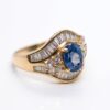 Złoty pierścionek z diamentami i tanzanitem 1,72 ct
