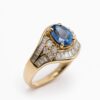 Złoty pierścionek z diamentami i tanzanitem 1,72 ct