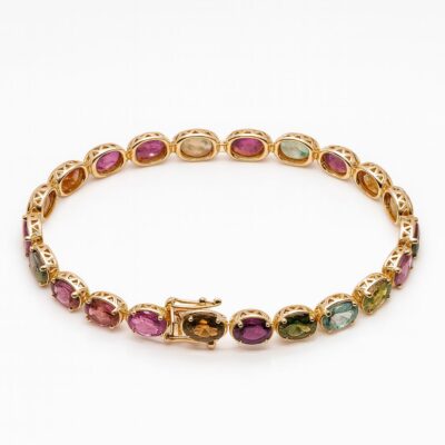 Złota bransoletka z turmalinami 12,06 ct